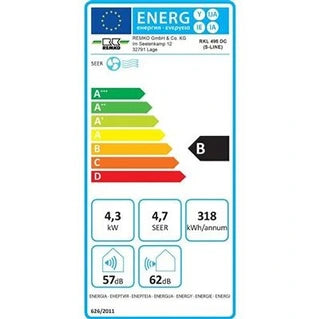 Climatiseur mobile Remko RKL 495 DC 4,3 kW jusqu'à 80m2 Blanc